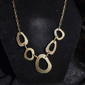Brassy silver shapes necklaces
